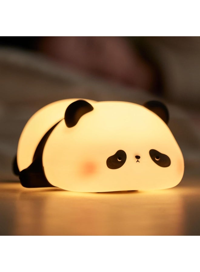 Children's Panda Night Light, 3 Light Modes Dimmable Touch Control Nursing Lamp, Silicone Baby Night Light with Timer USB Rechargeable - Image 1